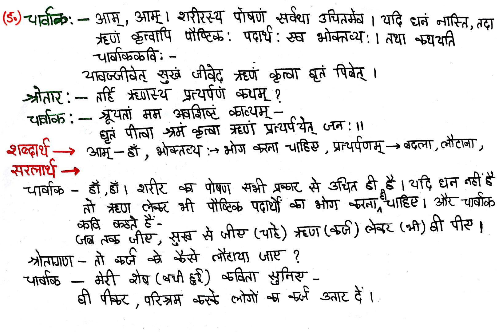 Class 7 Sanskrit Chapter 4 - हास्यबालकविसम्मेलनम् - Hindi translation - Page 5