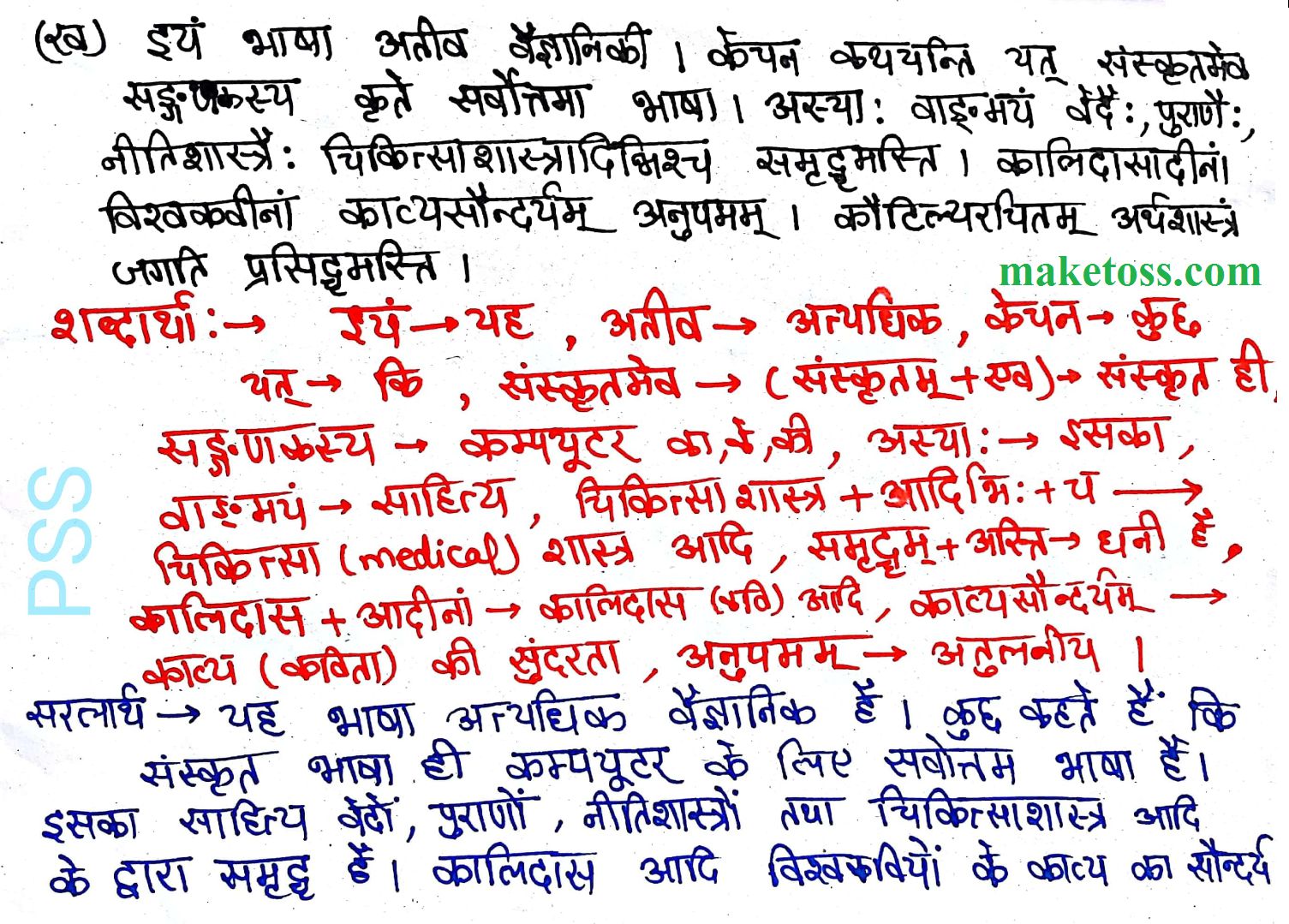 Class 7 Sanskrit Chapter 13 - अमृतम् संस्कृतम् - Hindi  translation - Page 2