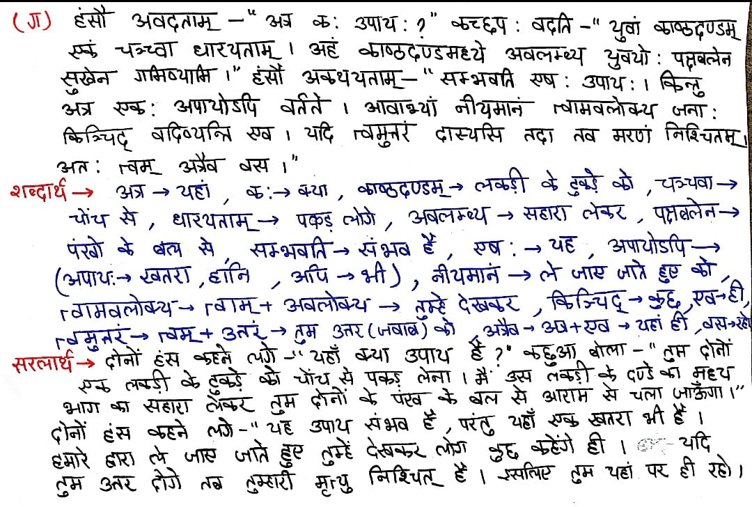 Class 7 Sanskrit Chapter 2- दुर्बुद्धि: विनश्यति - Hindi  translation - Page 3