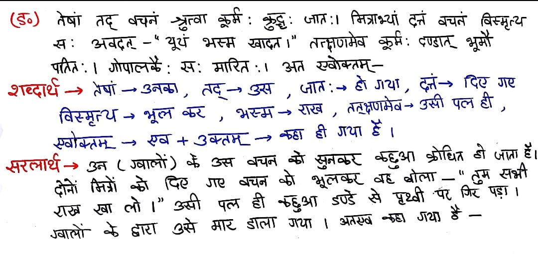 Class 7 Sanskrit Chapter 2- दुर्बुद्धि: विनश्यति - Hindi  translation - Page 5